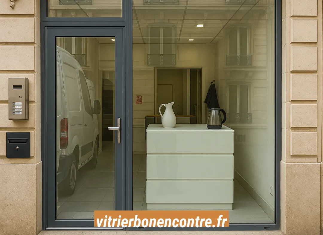 Façade vitrine de magasin en aluminium sur mesure à Bon-Encontre